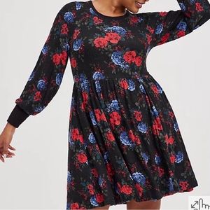 Torrid super soft floral dress sz 1X NWT